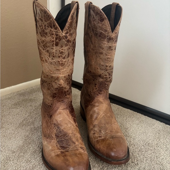 Brown Leather Cowboy Boots, size 12. MENS - Picture 1 of 9